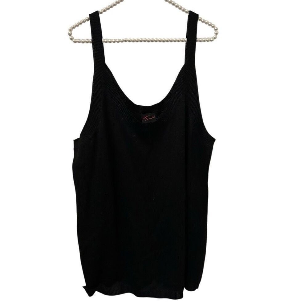 torrid tank top 3x black wool polyester blend metallic cami layer money